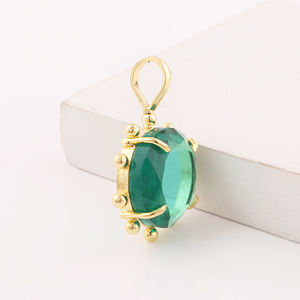 จี้พลอยควอตซ์ทรงกลมเจียระไนเหลี่ยมเพชรพลอยและจี้ประดับลูกปัดดีไซน์เนอร์ชุบทอง18K จี้ทำสร้อยคอ - Product Image 3