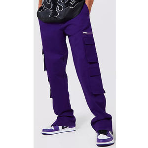 Pantalon cargo ample et décontracté en coton pour hommes, pantalons confortables - Product Image 1