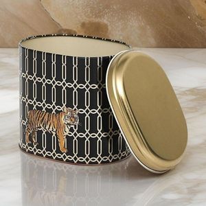 Boîte métallique Safari Tiger 1.4L 140X120X130mm ovale pour le stockage et le conteneur d'aliments - Product Image 5