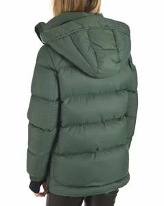 Veste matelassée pour femme verte à capuche Manteau d'hiver matelassé Chaud Rembourrage en polyester Mode décontractée en plein air Fabricant OEM personnalisé - Product Image 2