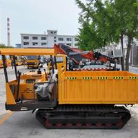 Transporteur sur chenilles diesel avec benne basculante, dumper compact sur chenilles pour travaux sur terrains en pente étroite