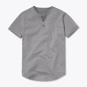 Personnalisable en gros Casual Slim Fit Henley Shirt à manches courtes Muscle Wear Mens Gym T Shirt - Product Image 4