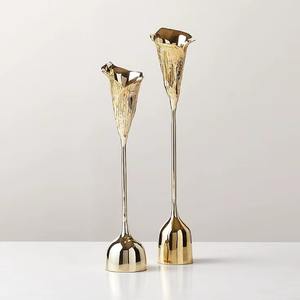 Venta directa de fábrica Portavelas de metal Calidad superior Tamaño personalizado Color dorado Regalos de inauguración de la casa Calidad fabulosa - Product Image 5