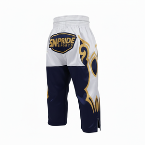 Pantalon de kickboxing décontracté personnalisé, respirant, en toile écologique lavée, pour homme, avec design appliqué - Product Image 3