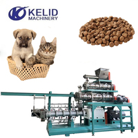 Ligne de production de croquettes pour animaux de compagnie (chiens et chats) à double extrudeuse, entièrement automatique, grande capacité, personnalisée et à haute performance