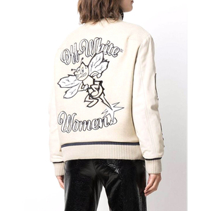 Femmes Letterman Baseball Veste Varsity Veste En Cuir Pu Mode Casual Baseball Bouton Hiver Automne Crop Veste pour Femmes - Product Image 2