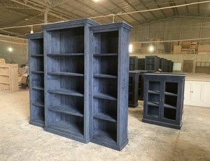 French Style Antique Large White <b>Ladder</b> Bookshelf <b>Bookcase</b> Book Shelf Wooden DP3028 Viet Nam. - Product Image 2