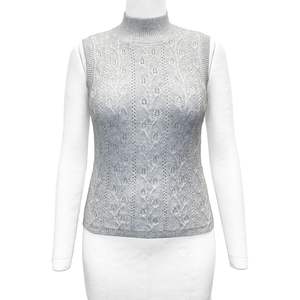 FW23 ensemble de pull en nylon et laine polyester spandex personnalisé pour femmes pull à col montant vente chaude gilet pour femmes pour l'hiver - Product Image 1