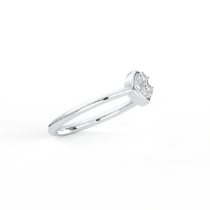 Juego de puntas de anillo de diamante de corte redondo minimalista de 0,05 quilates en platino de moda de 2,49G para unisex - Product Image 1