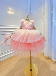 Girls Princess Sleeveless Satin <b>Dress</b> Halter Design Made in Viet Nam for Toddlers Wholesale for Kids Birthday Parties - Product Image 3