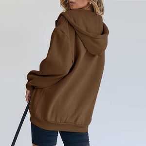 Top Selling Custom Printed Breathable Women <b>Zipper</b> Hoodies Full Sleeves Streetwear Oversized Zip Hoodie 100% Cotton Online <b>Sale</b> - Product Image 2