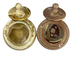 Pot à bonbons en marbre Onyx en pierre, pot en marbre Onyx, petit pot à bonbons vintage - Product Image 2