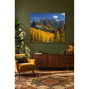 Impression sur toile Fida Golden Poplars et Rocky Mountain Range - Product Image 5