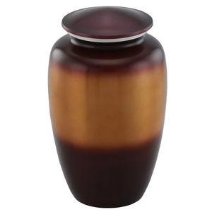 Urna de cremación humana para cenizas Urna de cremación de cobre dorado en capas Urna de cenizas de bajo valor de Costo - Product Image 1