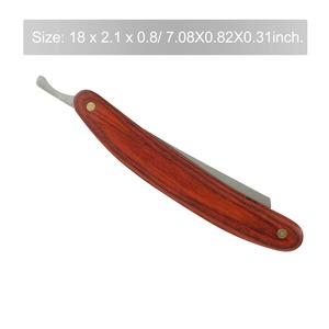 Manche en bois rasoir de barbier droit outil de rasage manuel de barbe pour hommes Style aléatoire - Product Image 3