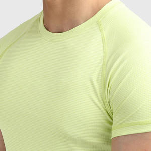 T-Shirt de fitness personnalisé Panneau à motif solide Design 280 Grammes Polyester/Coton Matériau Style formel Tissu tricoté Vêtements de fitness - Product Image 3