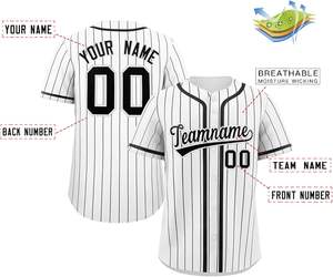 Jersey de béisbol de tela transpirable, camisa de softball para jóvenes abotonada, malla de secado rápido, diseño personalizado, Sarga de aparejos bordados - Product Image 6