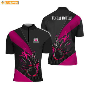 SAMAVIA, camisetas de bolos personalizadas, UNIFORMES DE EQUIPO de poliéster de ajuste ligero de estilo estadounidense para clubes y ligas - Product Image 6