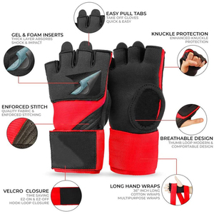 Logotipo personalizado ODM Gel de neopreno acolchado medio dedo abierto guantes de mano cierre de velcro ajustable para entrenamiento deportivo-ligero - Product Image 4