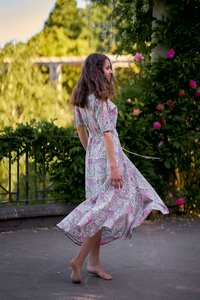 Robe en coton bohème artisanale à imprimé floral, robe décontractée pour femmes, occasion spéciale, été - Product Image 6