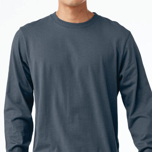 Airlume-Camiseta clásica de manga larga para hombre y mujer, Camiseta de algodón peinado y anillo tejido, 32, 100% oz, Vintage, azul marino, cuello redondo, Unisex, 4,2 - Product Image 6