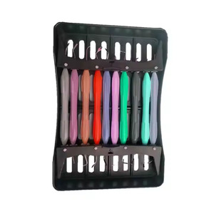 Kit d'instruments dentaires manuels HBI poignée en silicone en acier et résine esthétique pour le nettoyage des dents de remplissage composite resoratif - Product Image 1