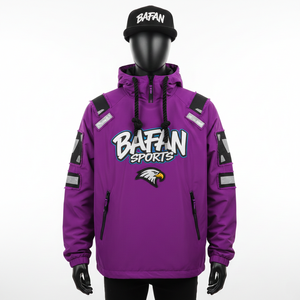 Chaqueta Cortavientos de Poliéster de Alta Densidad para Hombre, Impermeable, con Panel Reflectante Morado, Chaqueta Cortavientos con Logotipo Personalizado para Hombre - Product Image 6