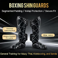 Protège-tibias de boxe personnalisés en PU pour adultes – Protection professionnelle légère avec protection du cou-de-pied et de la cheville pour Muay Thai et MMA – OEM ODM