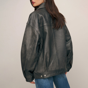 2025 veste en cuir de peau de mouton à la mode pour femmes Logo personnalisé Style long avec Offre Spéciale de remplissage en coton - Product Image 3