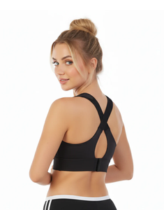 Women High for Sports <b>Bra</b> Front Zipper Adjustable <b>Straps</b> Push-Up Gym Yoga Running Workout Fitness Activewear OEM Quick - Product Image 3