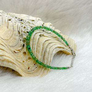 กำไลข้อมือลูกปัดทำมือมรกตธรรมชาติขนาดเล็ก,หินควอตซ์คริสตัลเรกิรักษาพลอยแท้925เครื่องประดับผู้ชายและผู้หญิง - Product Image 5