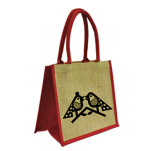 ถุงช้อปปิ้งผ้าปอกระเจาพร้อมที่จับเทปผ้าทอย้อมพิมพ์ลายเป็นมิตรต่อสิ่งแวดล้อม - Product Image 3