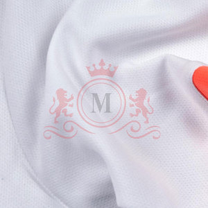 Camiseta de Fútbol para Hombre, Blanca con Rayas Naranjas, Manga Corta, Cuello Redondo, Poliéster que Absorbe la Humedad, Ajuste Atlético, para Todas las Temporadas - Product Image 3