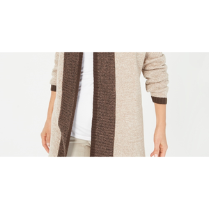 Cardigan Marrone da Donna Karen Scott con Bordo a Contrasto, Taglia Media, per la Stagione Autunnale - Product Image 3