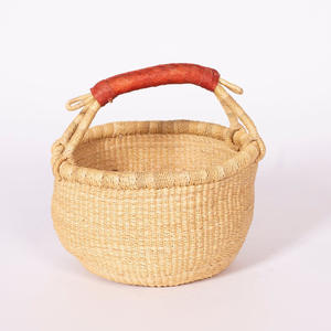 Paniers de paille éthiopienne faits à la main organisateur d'herbe de mer décor pièces ghana jonc de mer panier bolga - Product Image 2