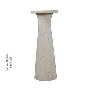 Mesita de Noche Redonda de Mármol Blanco Natural, Mueble de Dormitorio Alto Hecho a Mano, Decoración de Lujo para Sala de Estar o Pasillo - Product Image 3