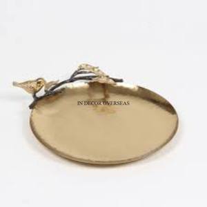 Dernier modèle arrivée Plateau de service au look attrayant en métal de qualité supérieure de créateur unique avec poignées plaquées or d'Inde - Product Image 6