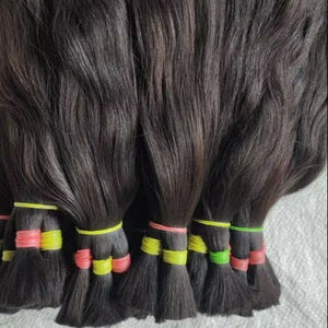 Fournisseur d'extensions de faisceaux de cheveux humains vierges non transformés en gros naturel vague de corps noir doux et soyeux temple indien - Product Image 1
