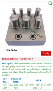 GREEN STARS SA Jeu de 7 outils de découpe et de formage à disque rond en métal GS 588AA pour le travail de la bijouterie - Product Image 2