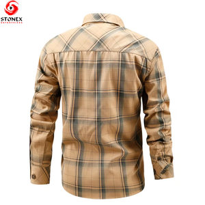 โรงงานผลิตเสื้อเชิ้ตผ้าแฟลนเนลลำลองแบบขายส่งตามสั่ง เสื้อเชิ้ตผ้าแฟลนเนลลายสก็อตสำหรับผู้ชายขายส่ง - Product Image 2