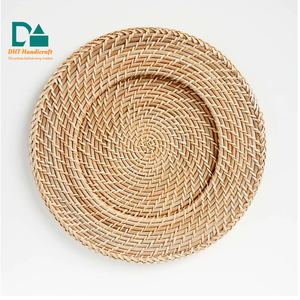 Plato de Carga Sostenible de Ratán Natural de 13 Pulgadas, Estilo Boho Rústico, Mantel Individual para Fiestas, Tamaño y Color Personalizables para Bebés y Niños, al por Mayor DHT - Product Image 6