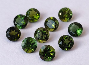 Tourmaline verte naturelle ronde 3mm à facettes de qualité supérieure-Tourmaline verte en vrac de qualité supérieure - Product Image 2