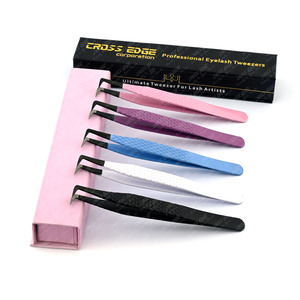 แหนบปลายขนตาทำจากเส้นใยที่ได้รับการจัดอันดับสูงสุดแหนบยึดขนตามสรีระศาสตร์แหนบขนตาสแตนเลส - Product Image 1