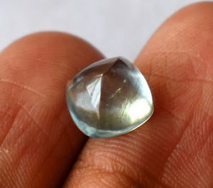 Cabochon de pain de sucre d'aigue-marine naturelle 9 MM Cabochon à dos plat pierre précieuse en vrac 7.15 Cts pierre précieuse en vrac pour la fabrication de bijoux - Product Image 6