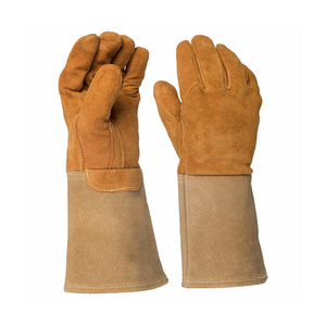 Gant de soudure en cuir de vachette fendu bleu foncé F8300 de longueur 14 "en gros d'usine - Product Image 5