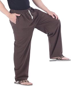 Pantalones de chándal informales para hombre, venta al por mayor, pantalones de pierna recta de lana lavada de algodón 100%, Pantalones anchos acampanados, lona de pista holgada - Product Image 5
