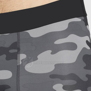 Leggings de fitness taille haute sur mesure pour hommes fermeture élastique en coton imprimé méthode de tissage tricoté d'entraînement de grande taille - Product Image 4