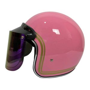 หมวกกันน็อคมอเตอร์ไซค์ CRX bogo-X สีชมพูมันวาวสไตล์ย้อนยุคเปิดหน้าได้รับการรับรอง ABS มีซับในโฟมสำหรับผู้ใหญ่ - Product Image 4