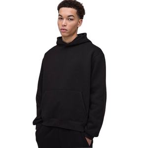 Sweat à capuche épais pour homme, personnalisé, imprimé et brodé, coupe oversize, en molleton de coton uni 500g, sans cordon - Product Image 1