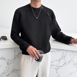 Top de invierno a la moda para hombre, suéter informal de cuello redondo de gama alta, suéter de Color sólido con cremallera, diseño ligero - Product Image 2